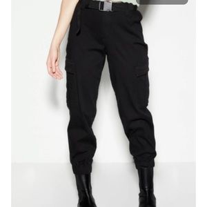 Black Baggy Belted Cargo Pants Rue21